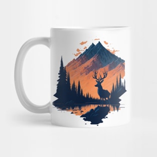 Whitetail Deer Buck - Mountains Sunset Mug